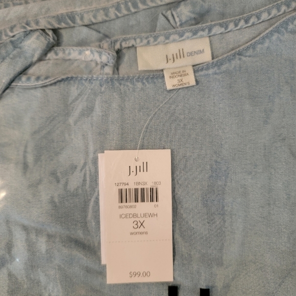J. Jill Blue Bell Sleeve Blouse 3XL - Picture 9 of 10